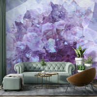 Crystalline amethyst wall mural

