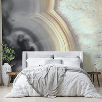 Taupe agate geode wall mural

