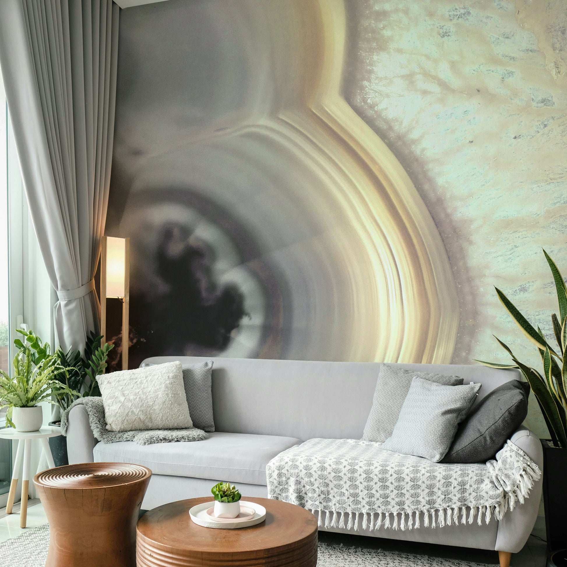 Layered stone wallpaper mural


