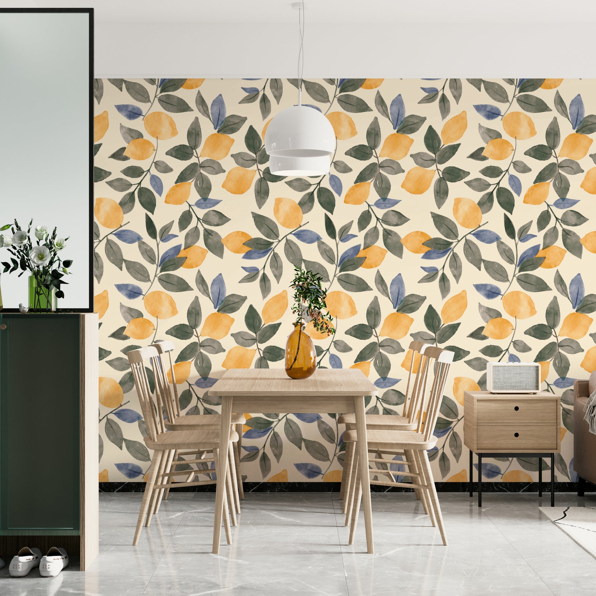 Yellow fruit light theme mural

