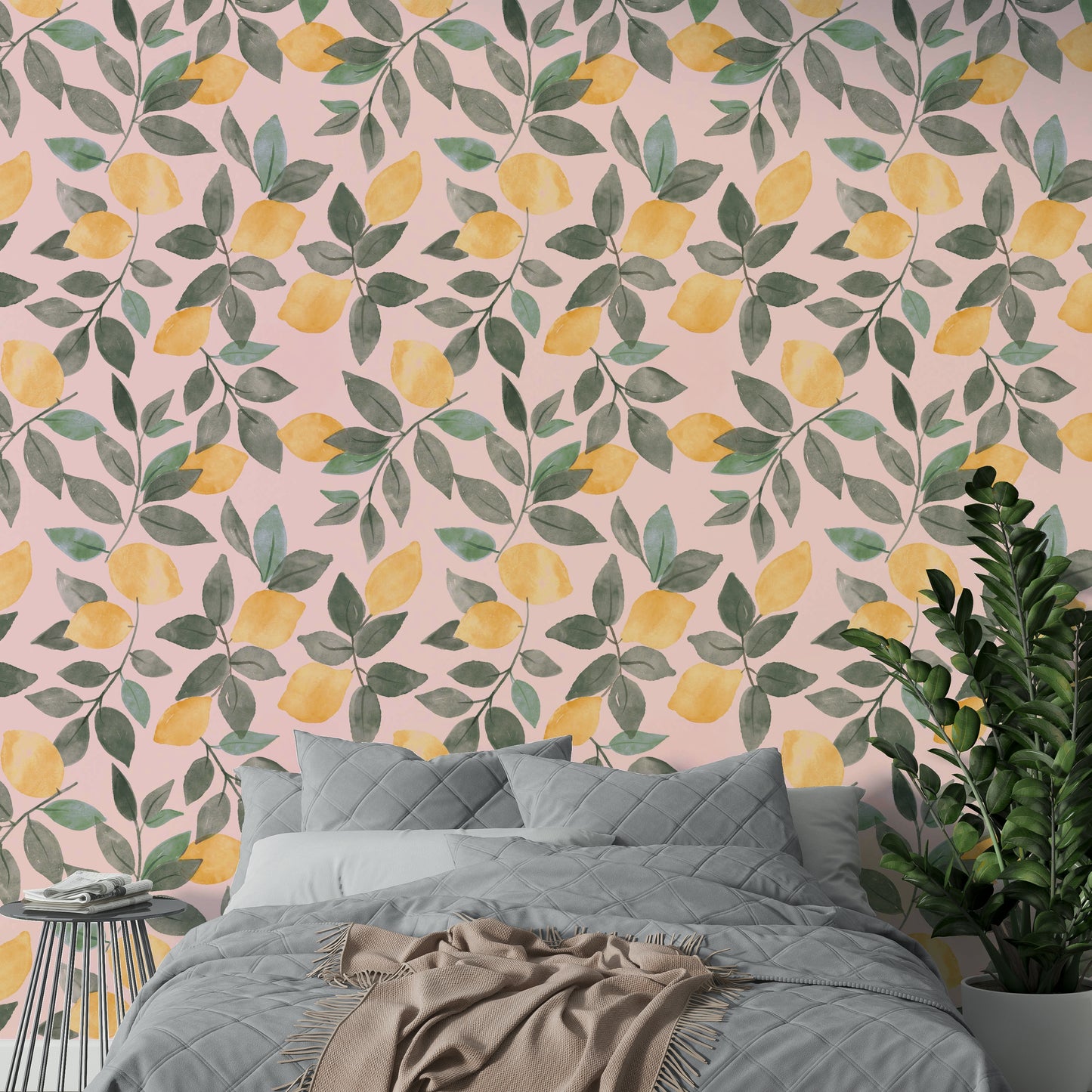 Soft botanical wall mural

