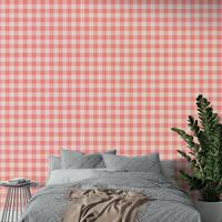 Subtle peach grid wallpaper for cozy spaces


