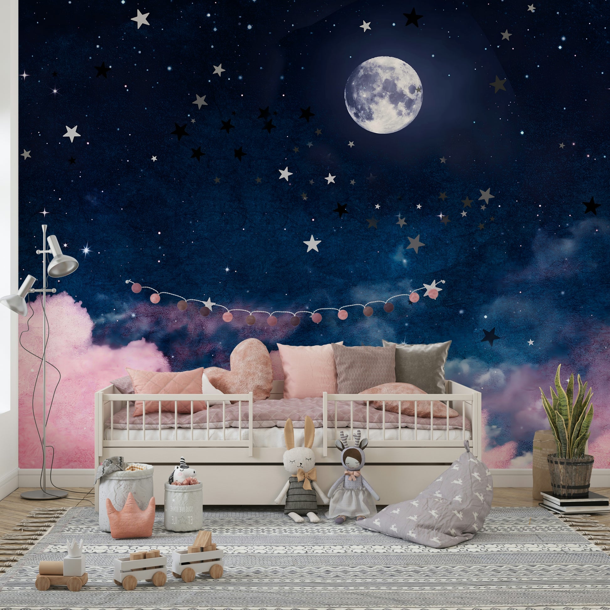 Star pattern wall mural design

