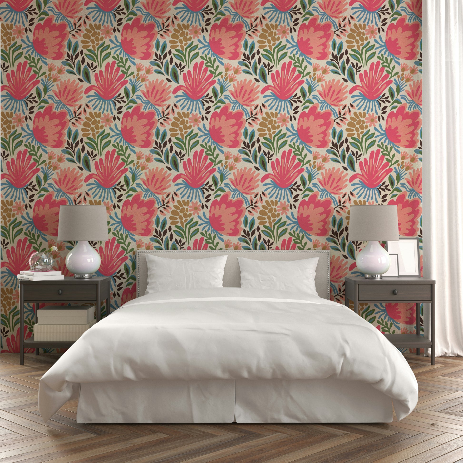 Colorful mural with flowers

