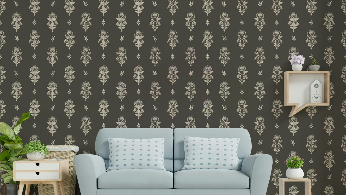 Close-up of Chalky Bloom Wallpaper with soft floral design

