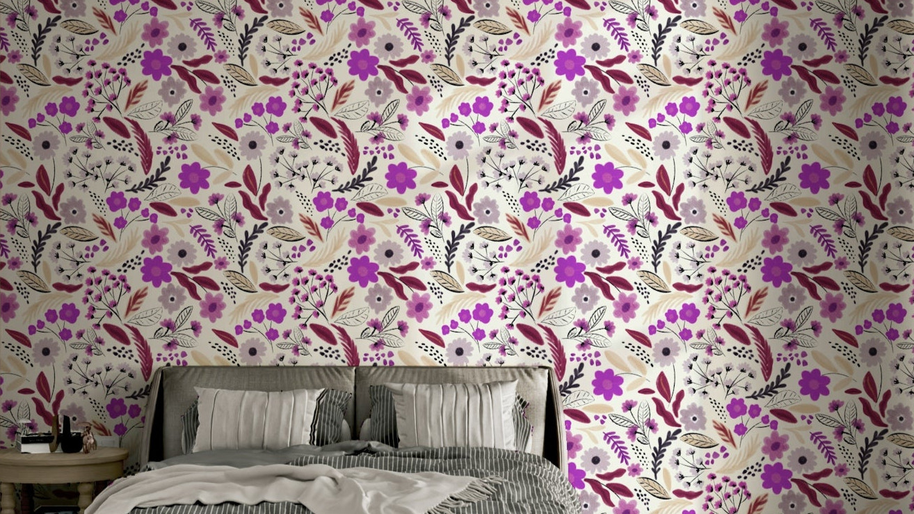 Rustic Rose Garden botanicals Wallpaper⁠