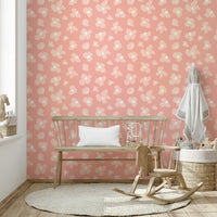 Floral wallpaper with soft pink petals design

