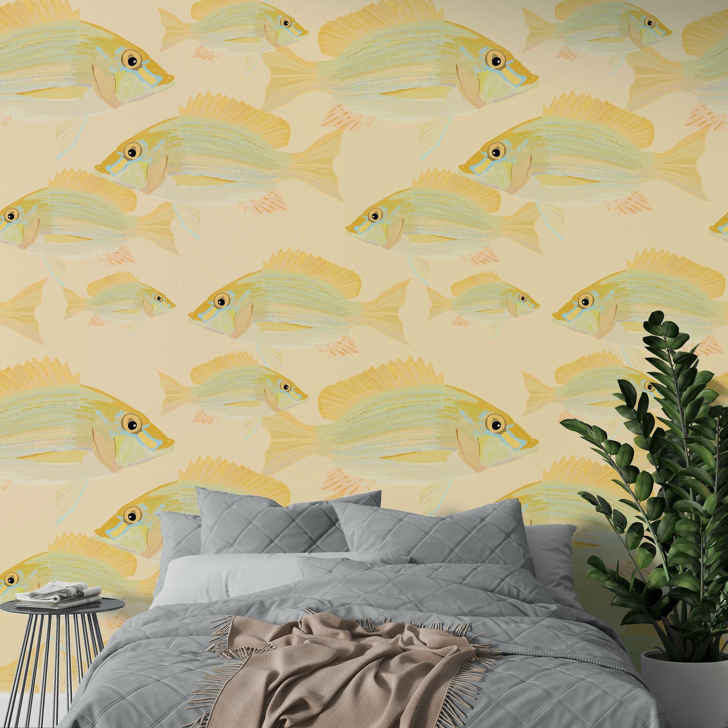 Detailed sand bream art wallpaper for walls

