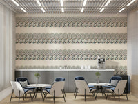 Scenic mountain trees wallpaper in purple hues

