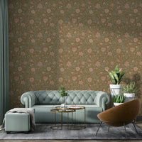 Romantic floral wallpaper with antique style

