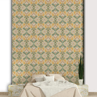 Serene plant-themed tapestry wallpaper for living spaces

