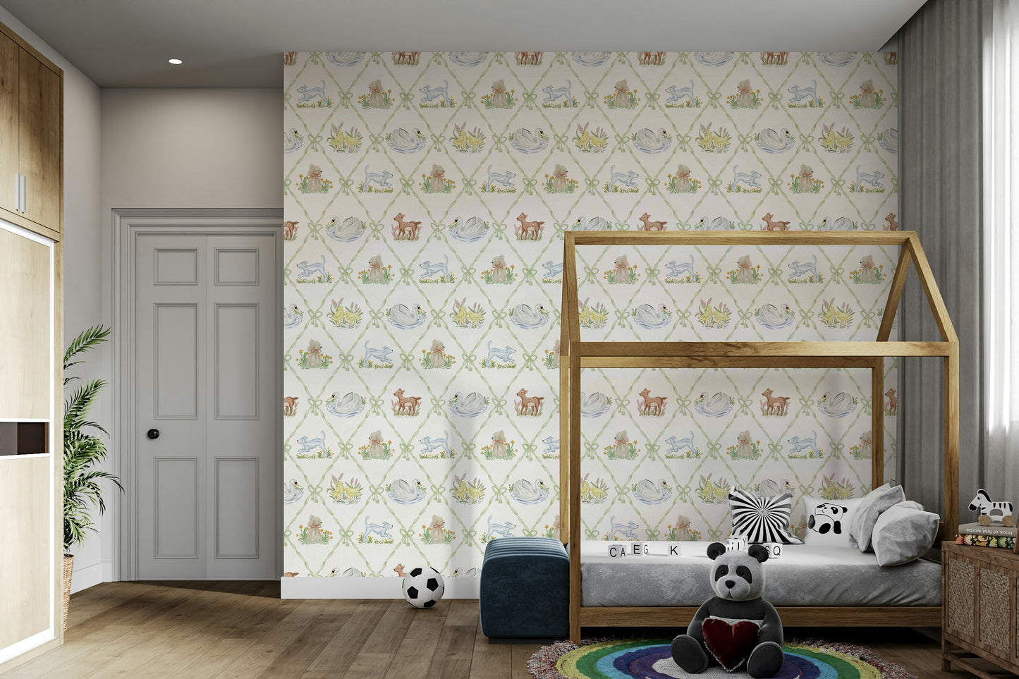 Ribbon & Bow Animal Paradise wallpaper featuring playful animals

