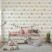 Ribbon & Bow Animal Paradise wallpaper pattern with exotic animals

