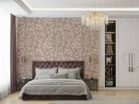 Subtle leaf wallpaper in natural shades

