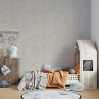 Floral-inspired wallpaper in roseate hues

