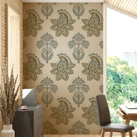 Paisley leaf print for refined wall design

