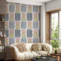Elegant wallpaper with muted rose stripes

