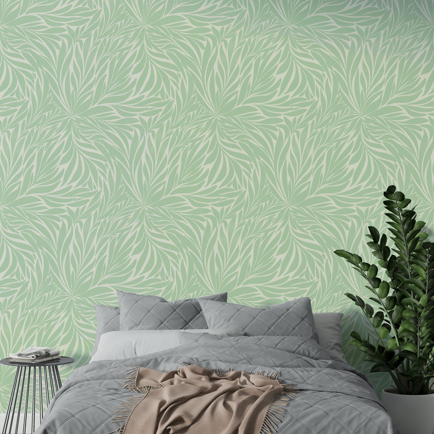 Minimal leaf wallpaper with natural elegance

