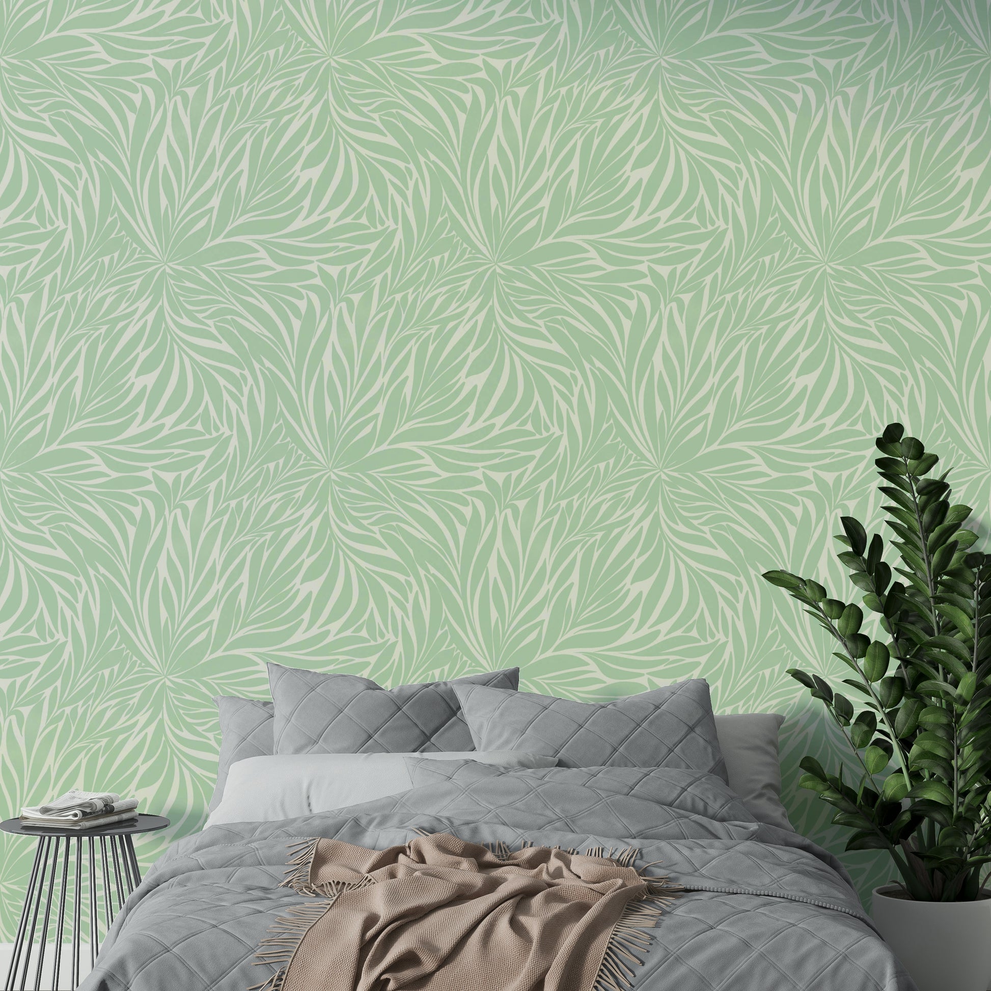 Minimal leaf wallpaper with natural elegance

