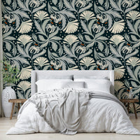 Heritage Revival wallpaper featuring botanical motifs

