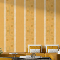Contemporary Japandi wallpaper with warm golden ochre tones

