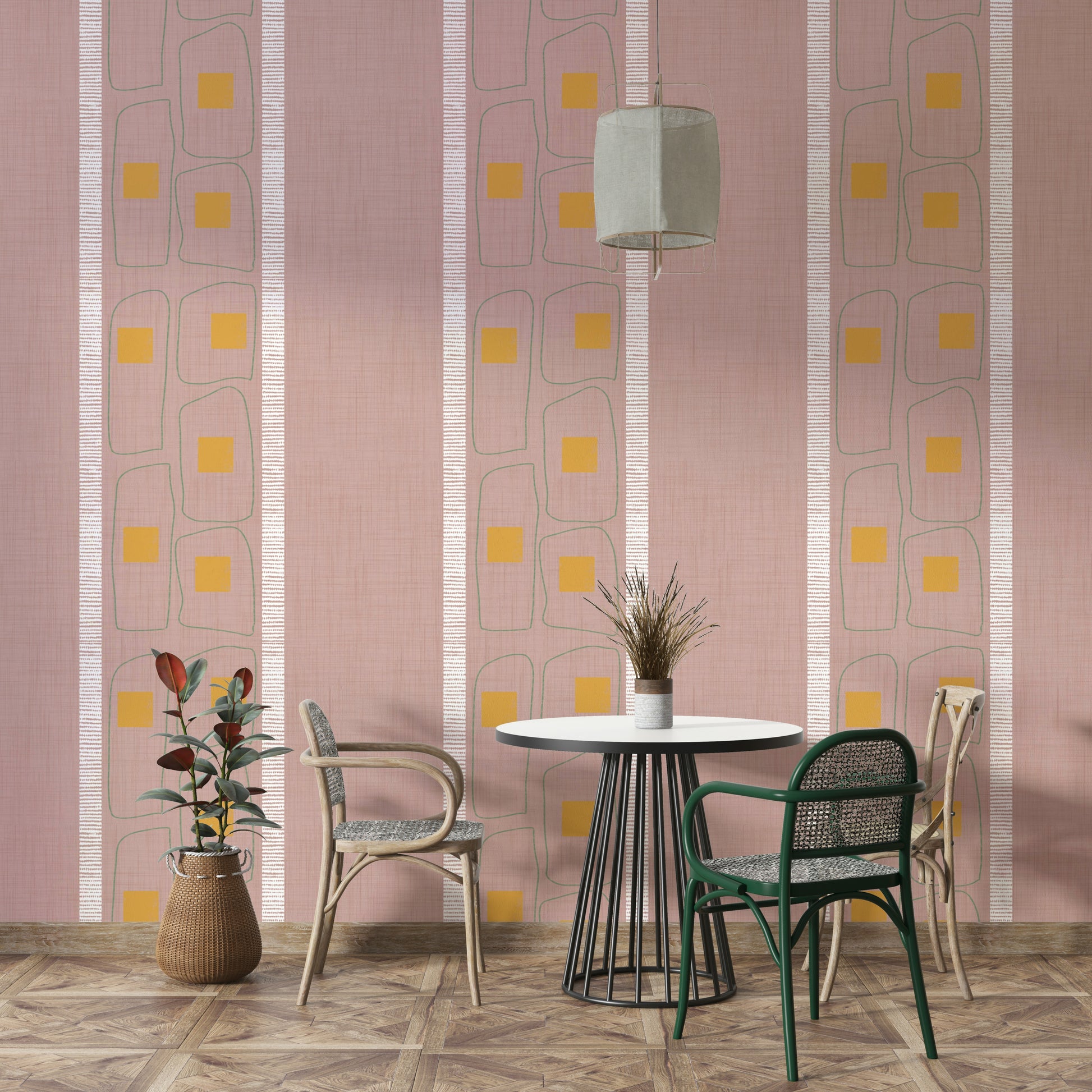 Elegant mauve striped wallpaper for modern rooms

