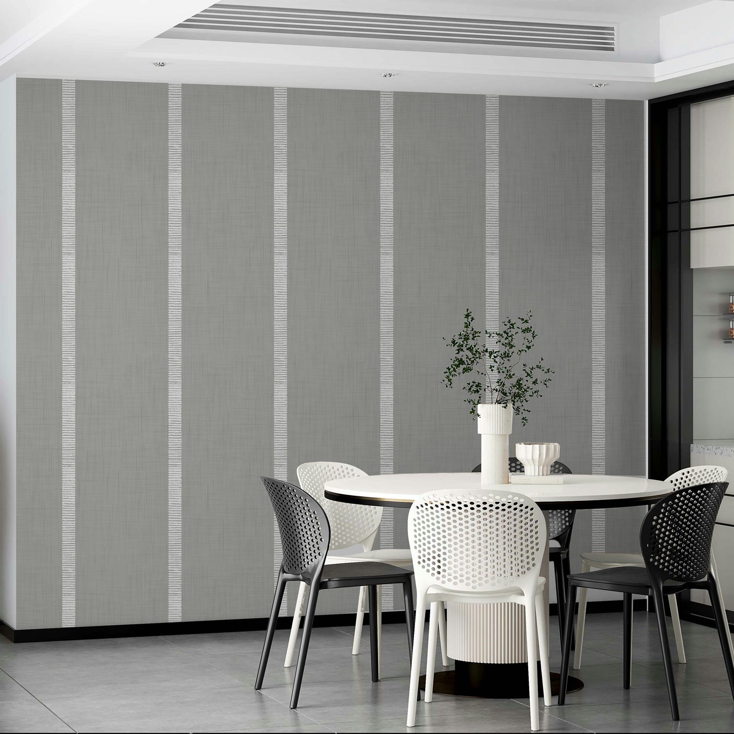 Soft grey stripe wallpaper

