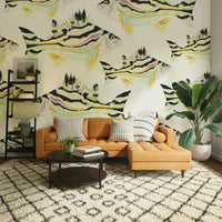 Detailed fish wall mural with flowing colors creating movement and tranquility.

