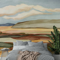 Abstract flowing wallpaper in warm colours

