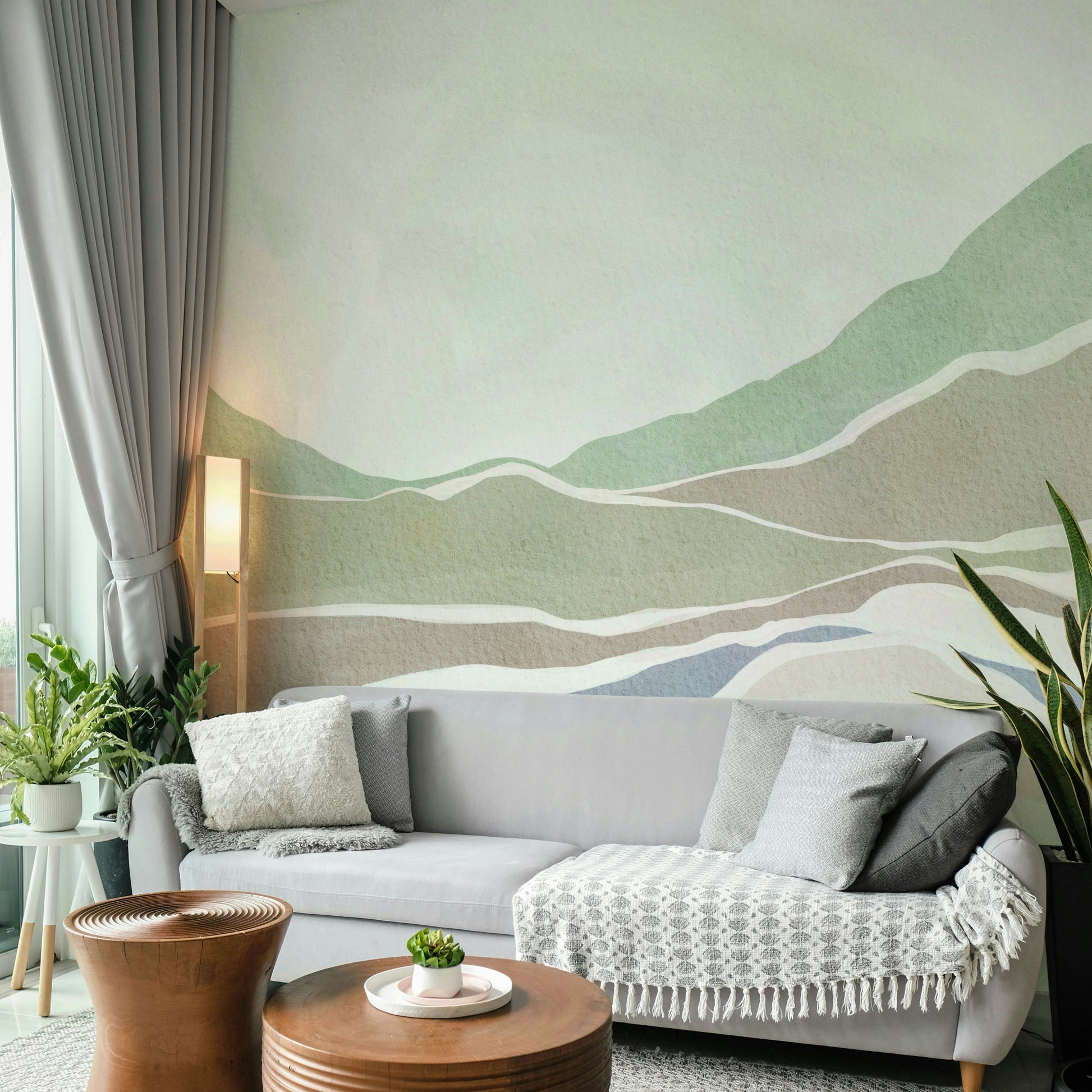 Subtle hillside mural design

