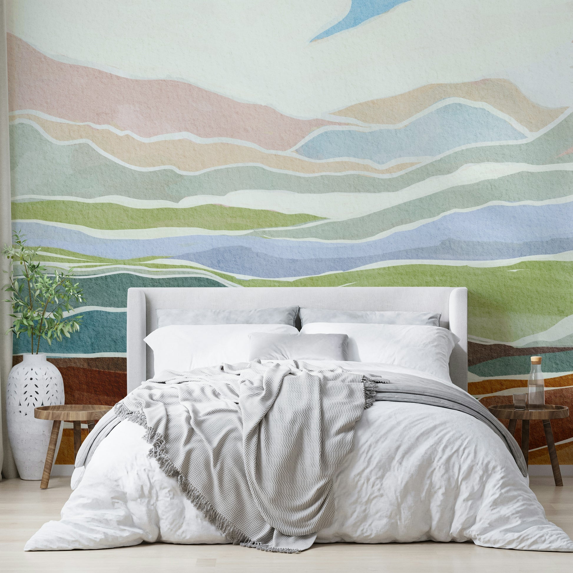 Easy install watercolor mural

