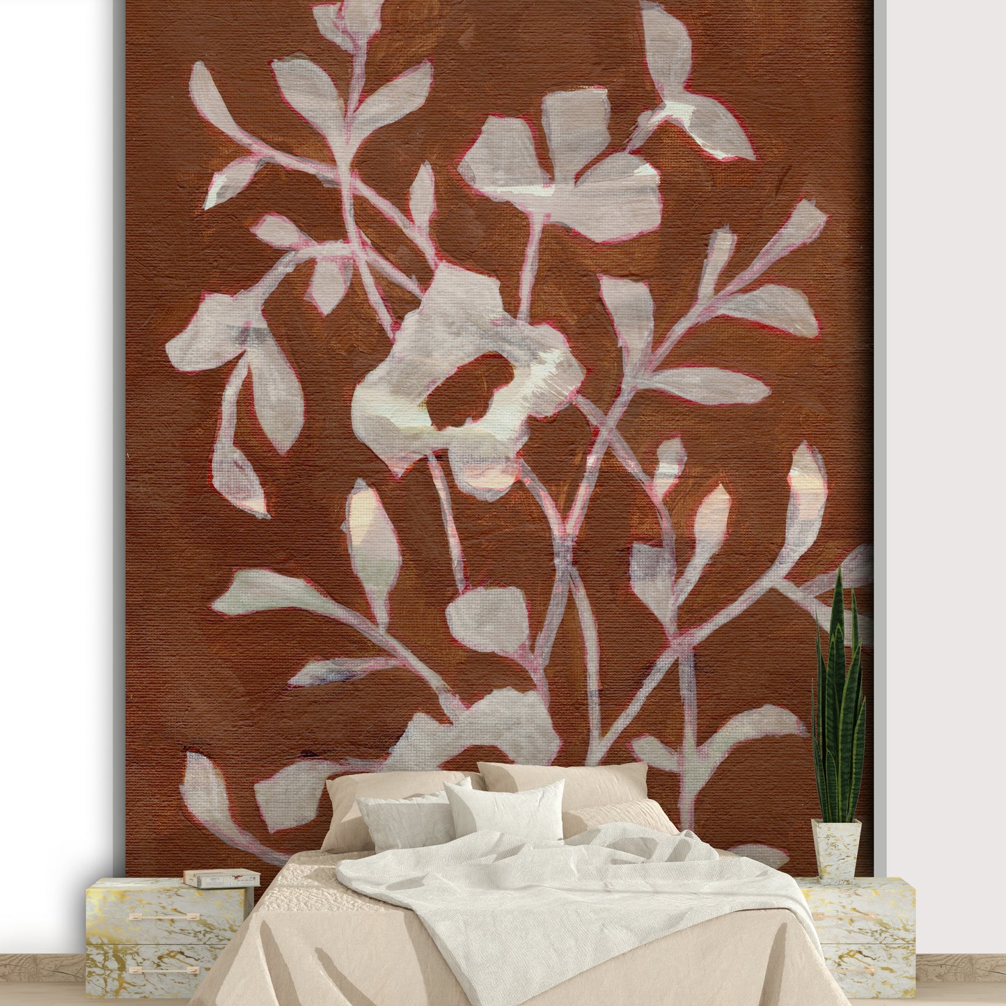 Terracotta Bloom wall mural

