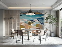 Modern seaside abstract mural

