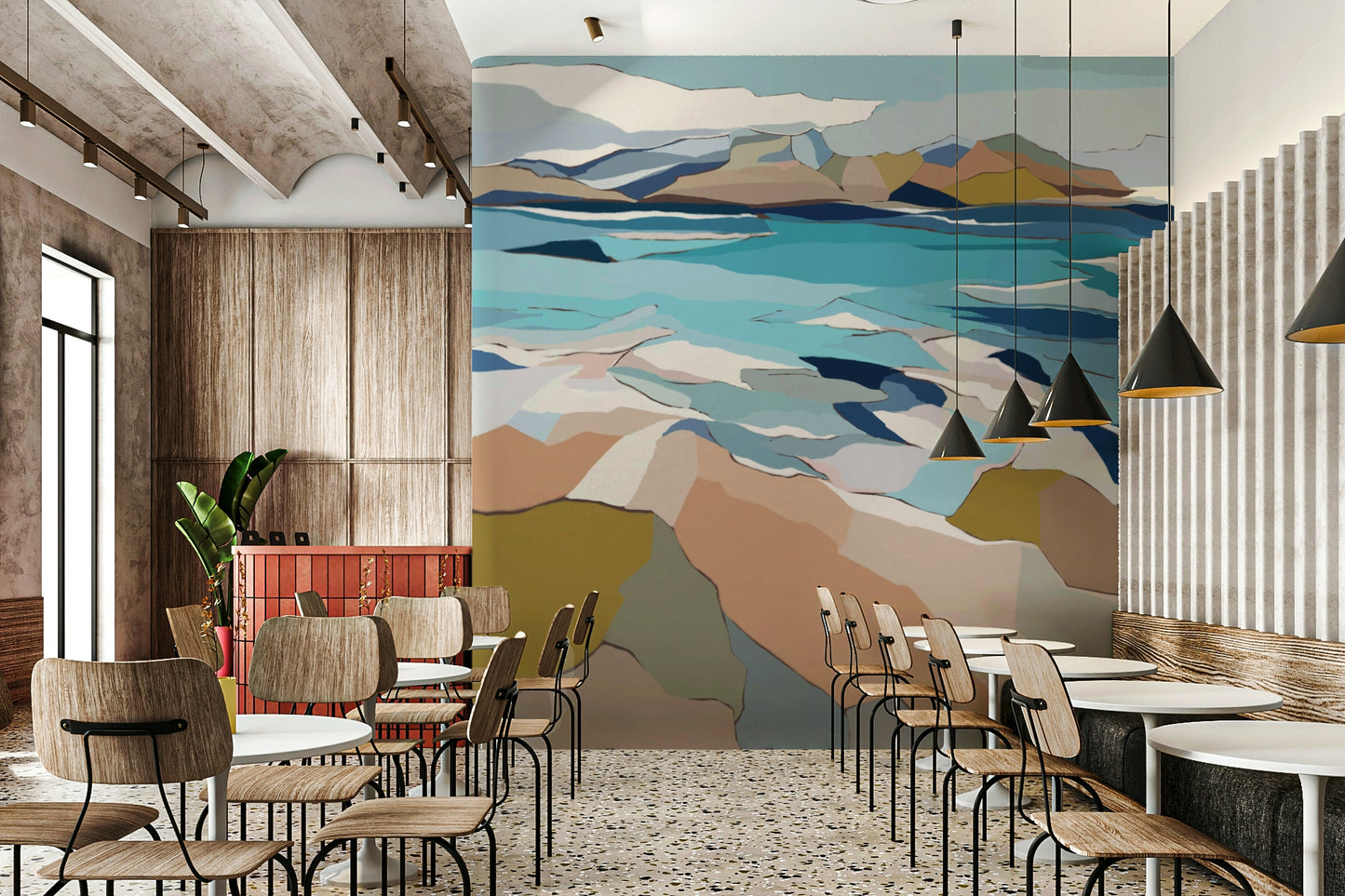 Living room abstract wallpaper

