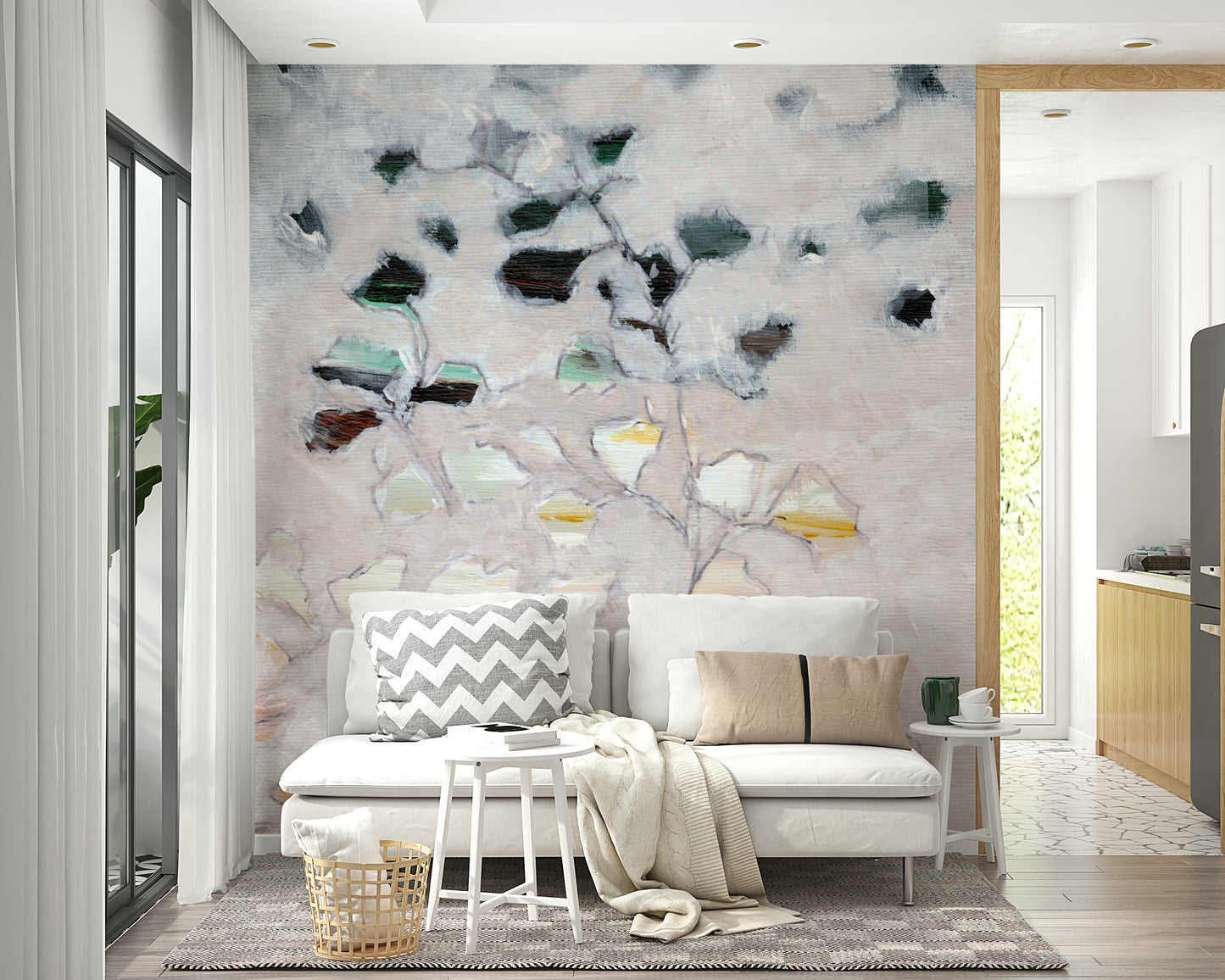 Contemporary floral wallpaper

