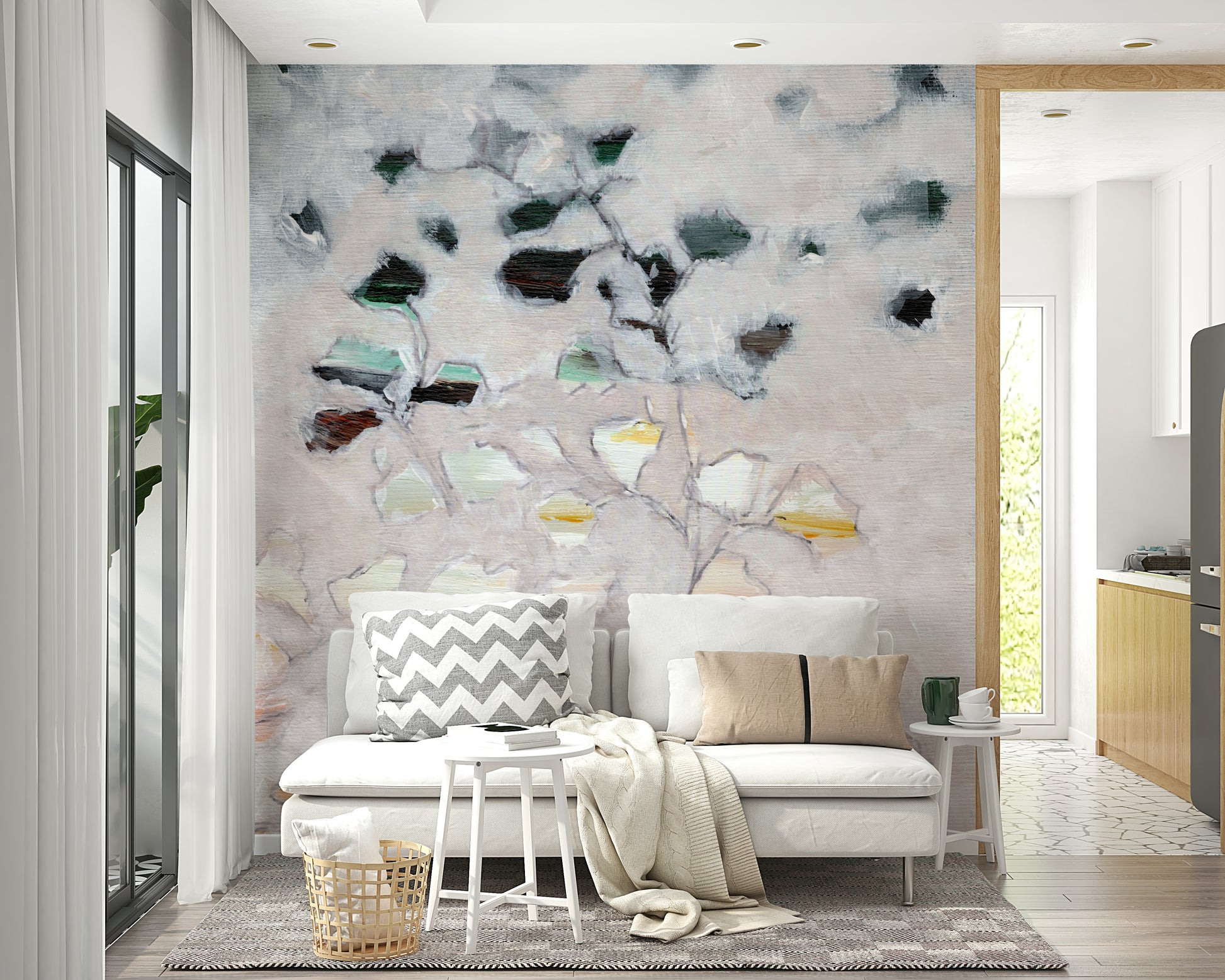 Contemporary floral wallpaper

