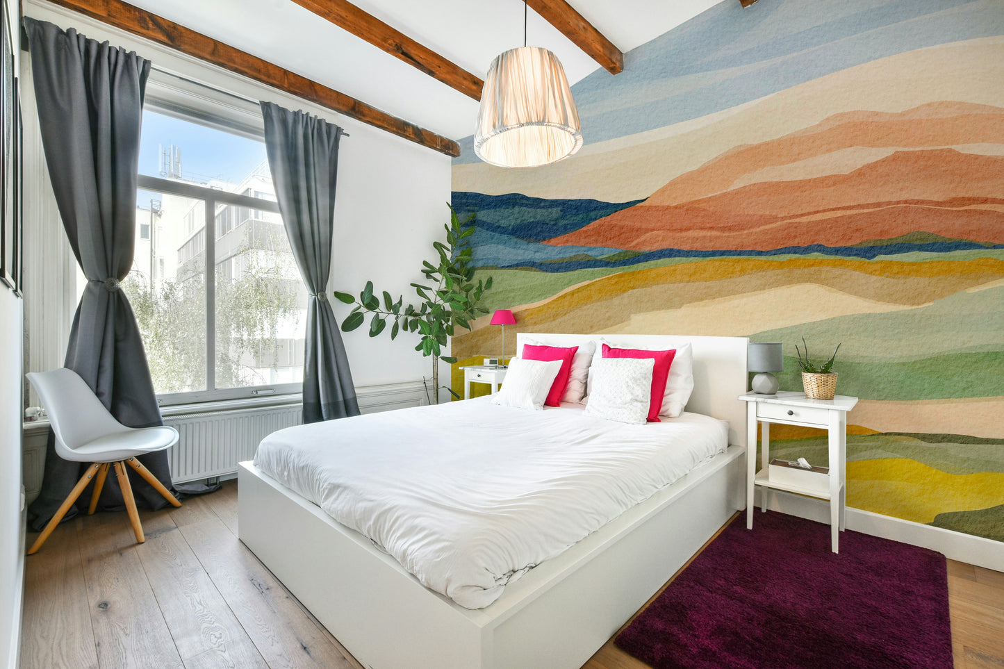 Soothing hills sunset wallpaper

