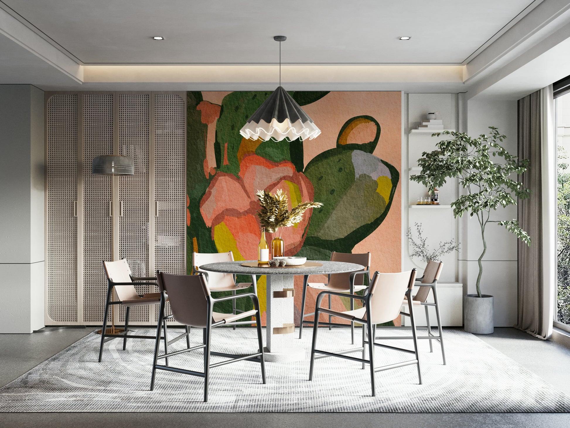 Cactus Blossom Abstract wall mural

