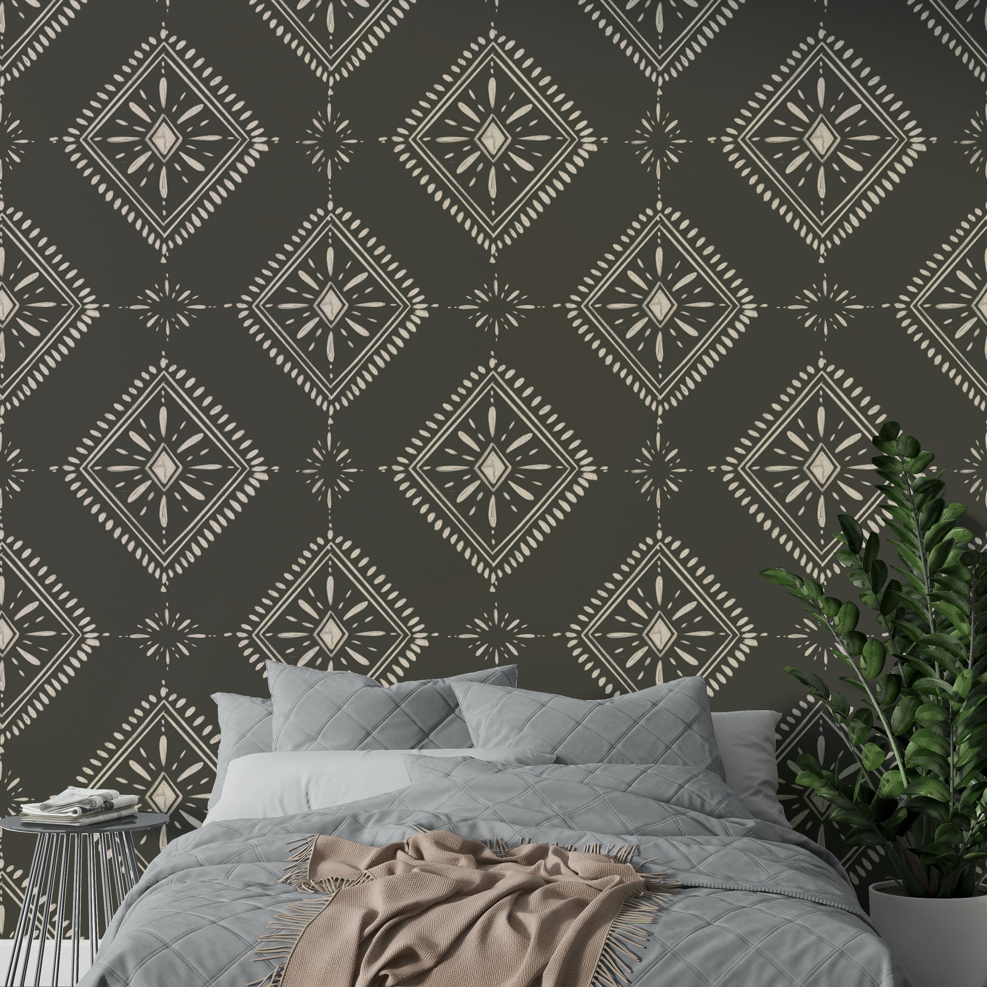 Contemporary diamond wallpaper

