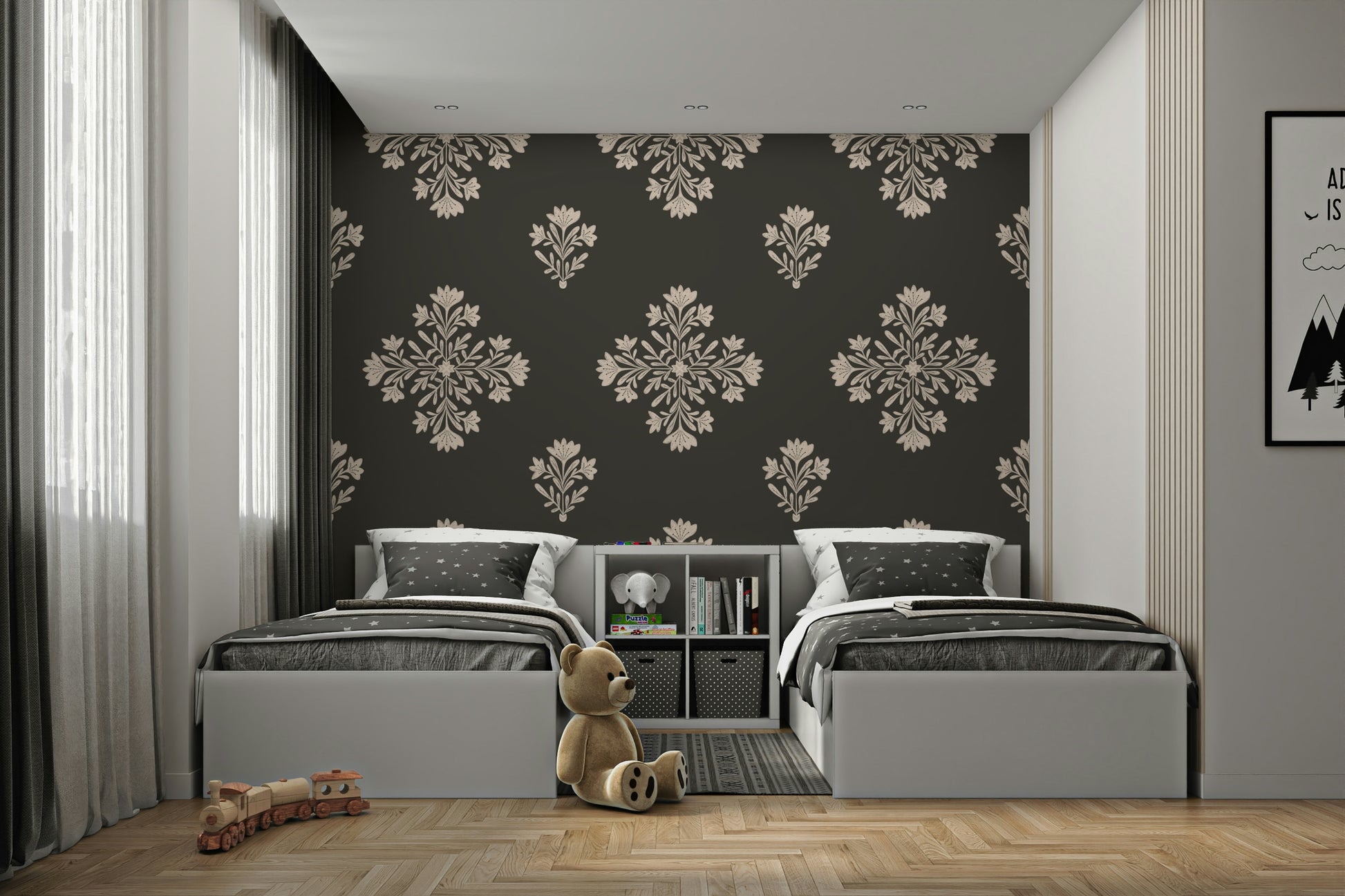 Artistic floral wallpaper design

