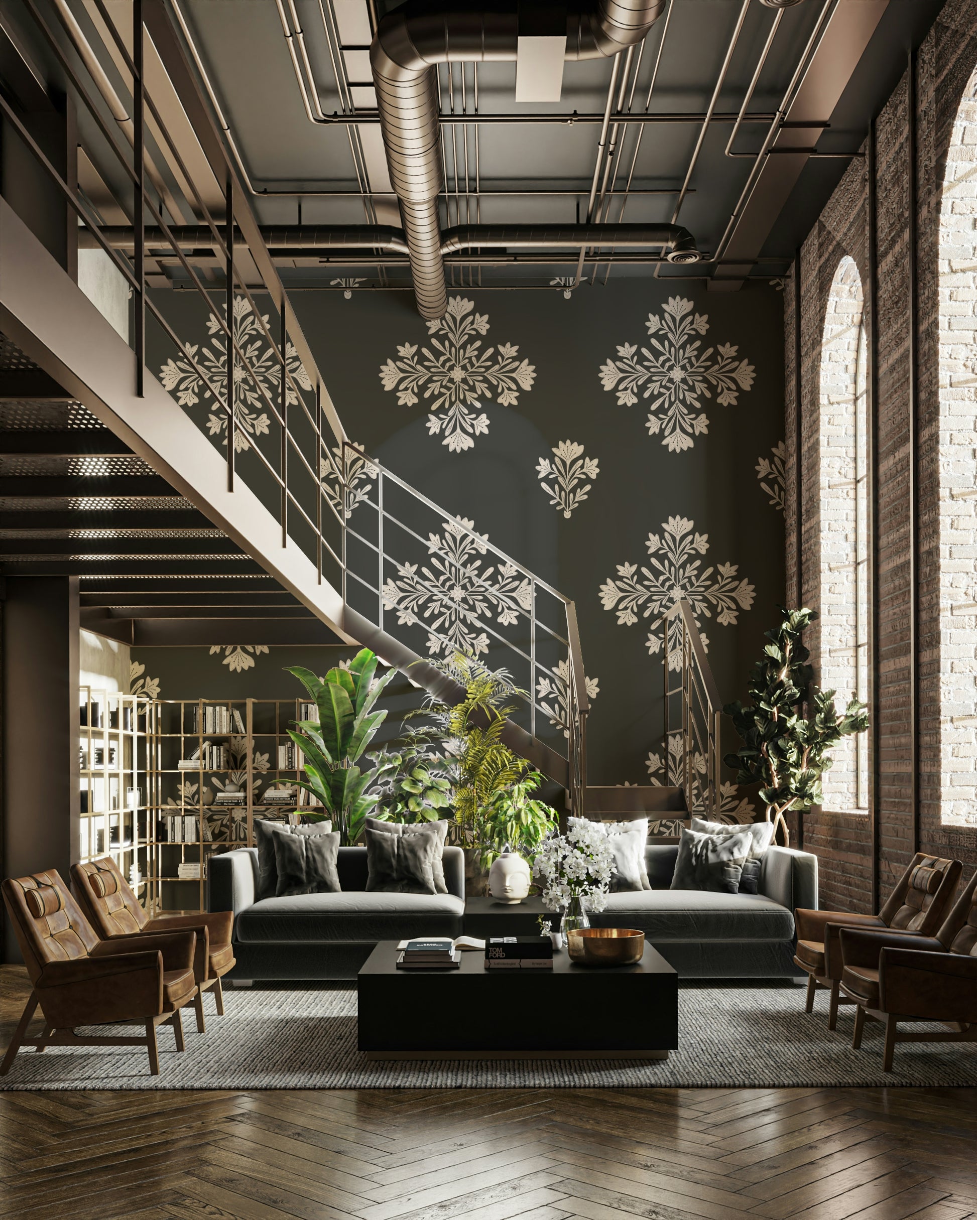 Stylized floral folk art design

