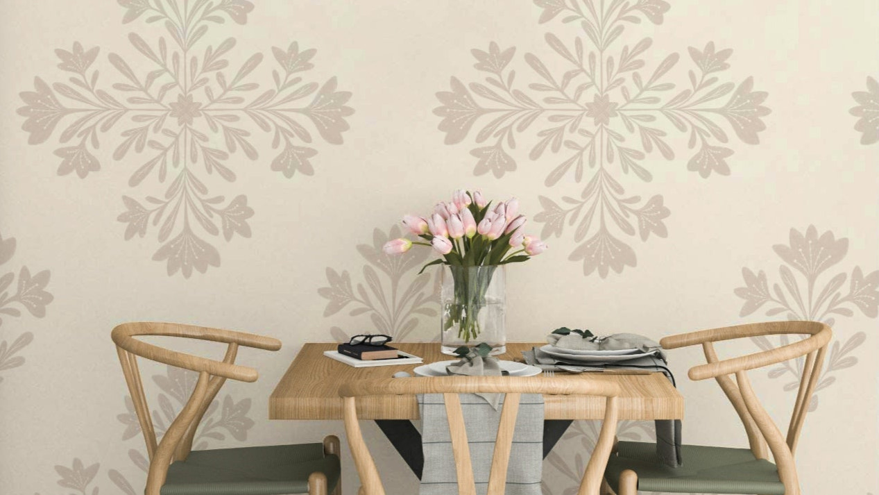Floral damask wallpaper for walls

