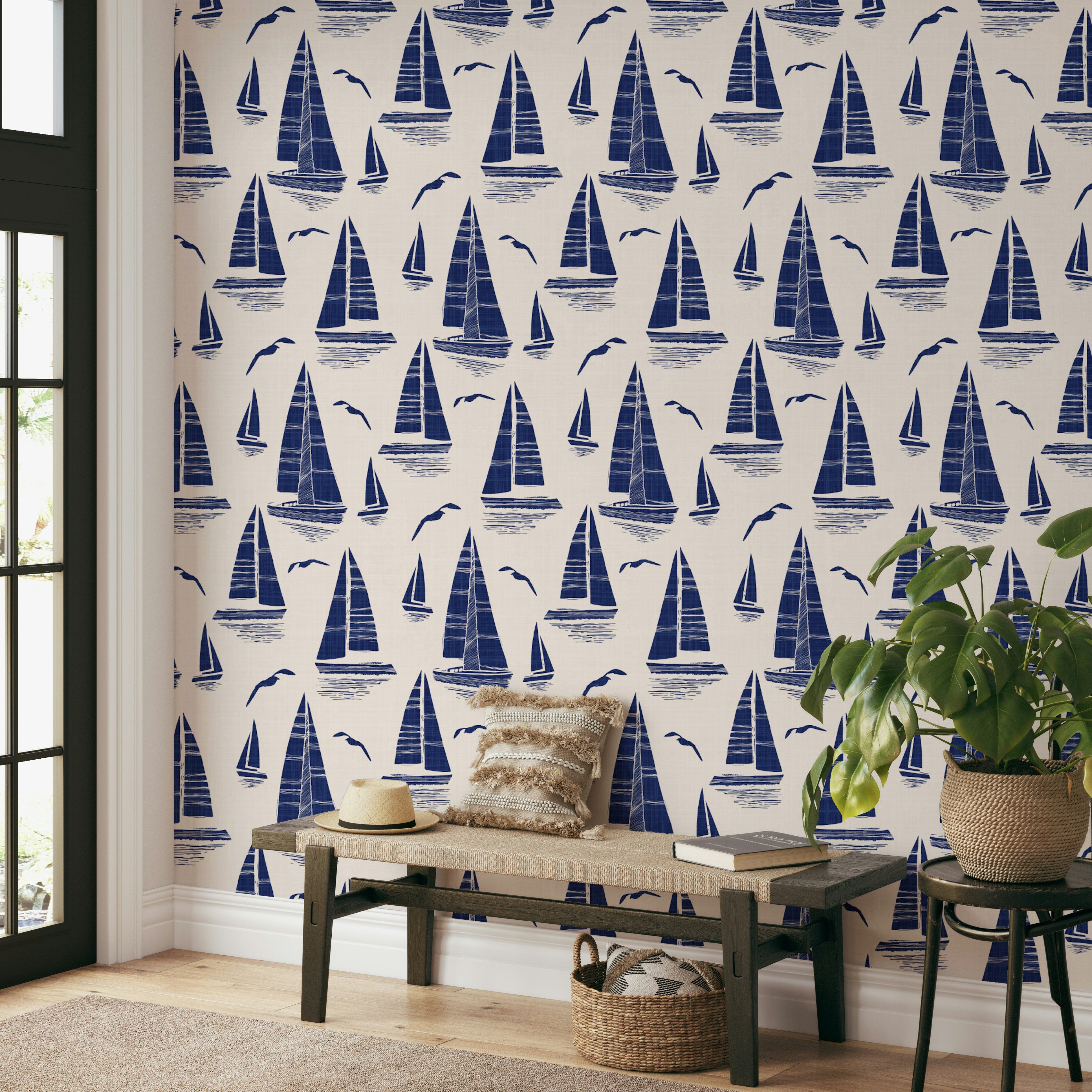 Classic marine wallpaper design

