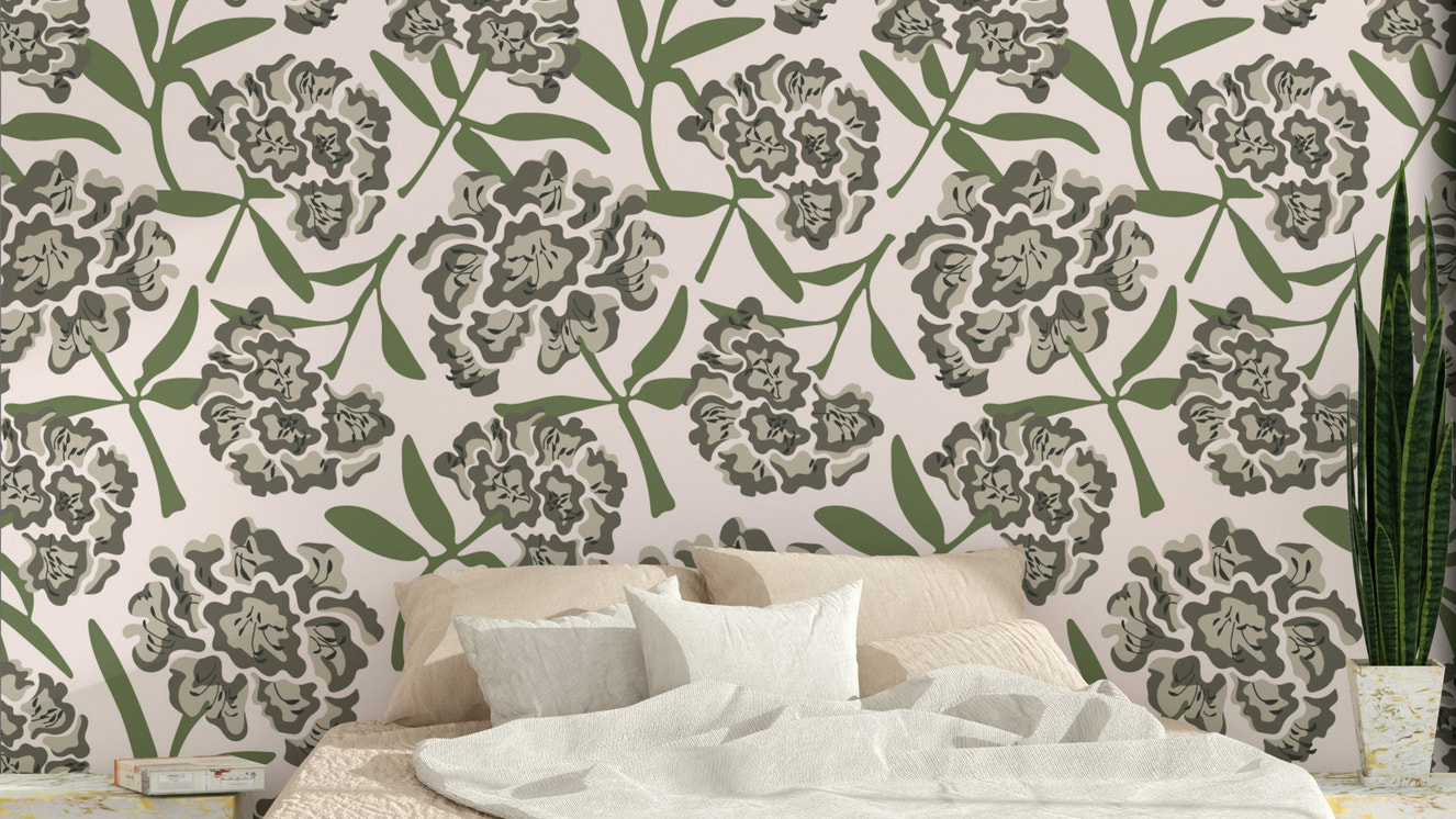 Living room vintage mural

