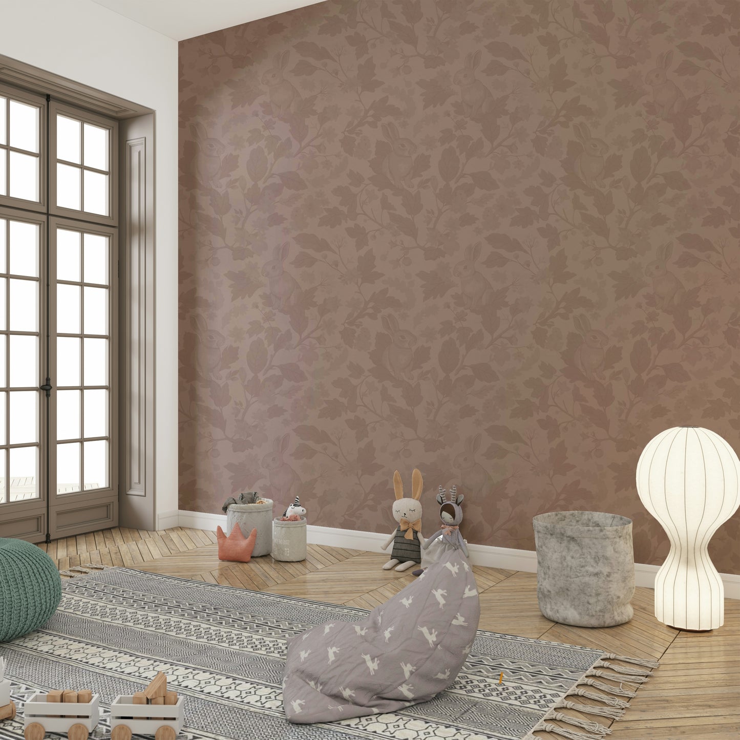 Classic blush wall mural for calm décor

