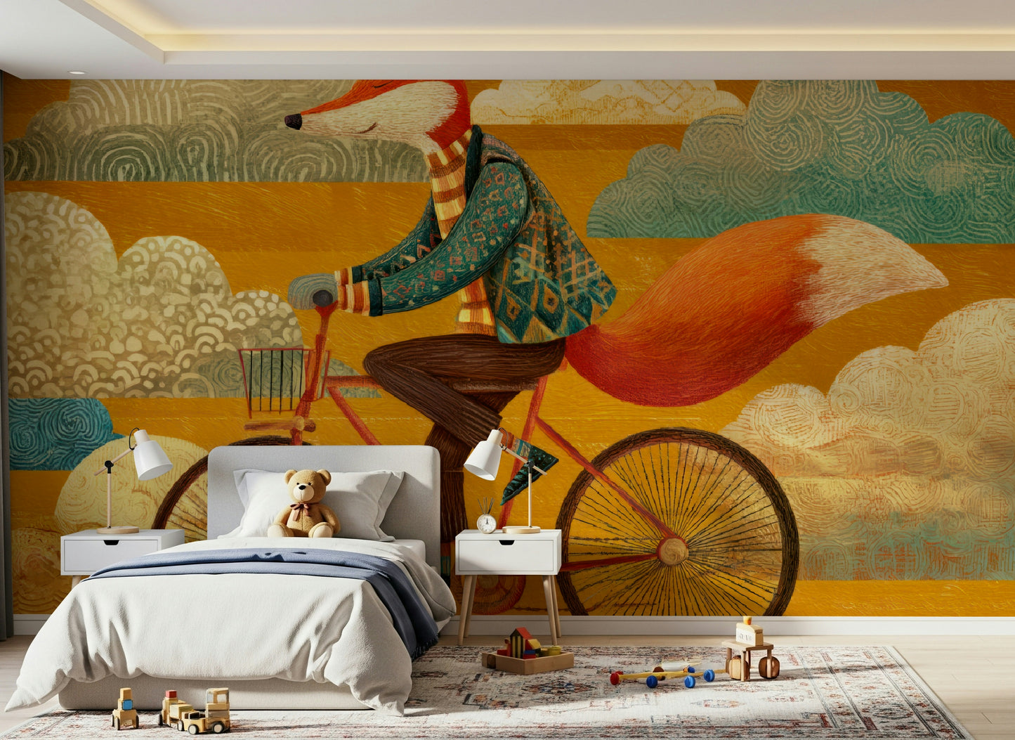 Fox's Autumnal Ride Wall Mural