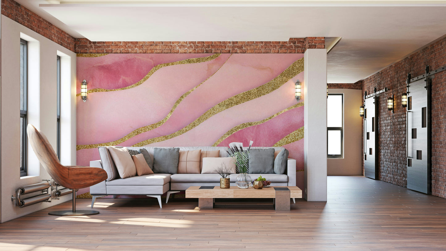 Rose gold floral wallpaper

