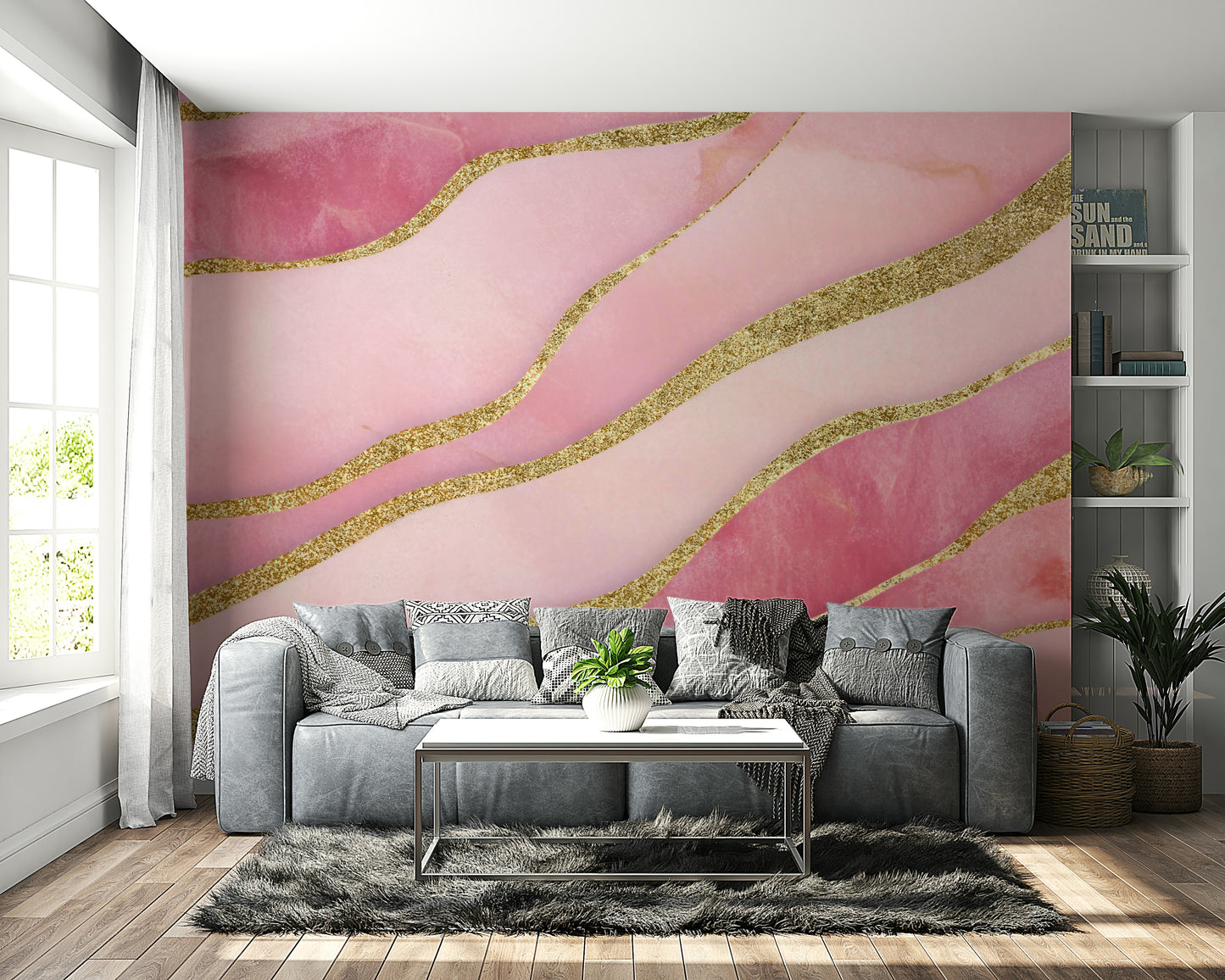 Rose Gold Glamour wall mural


