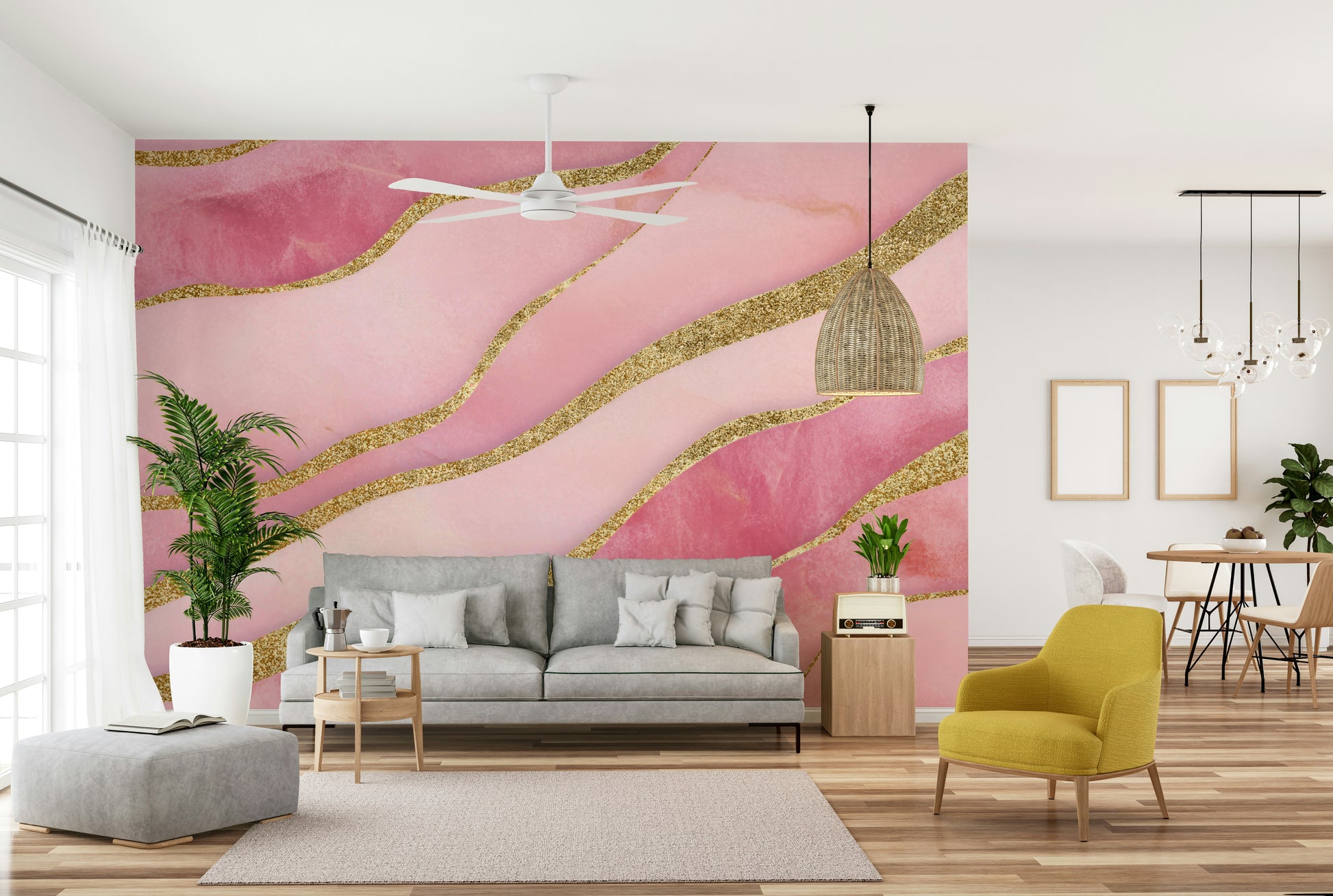 Warm rose gold mural design


