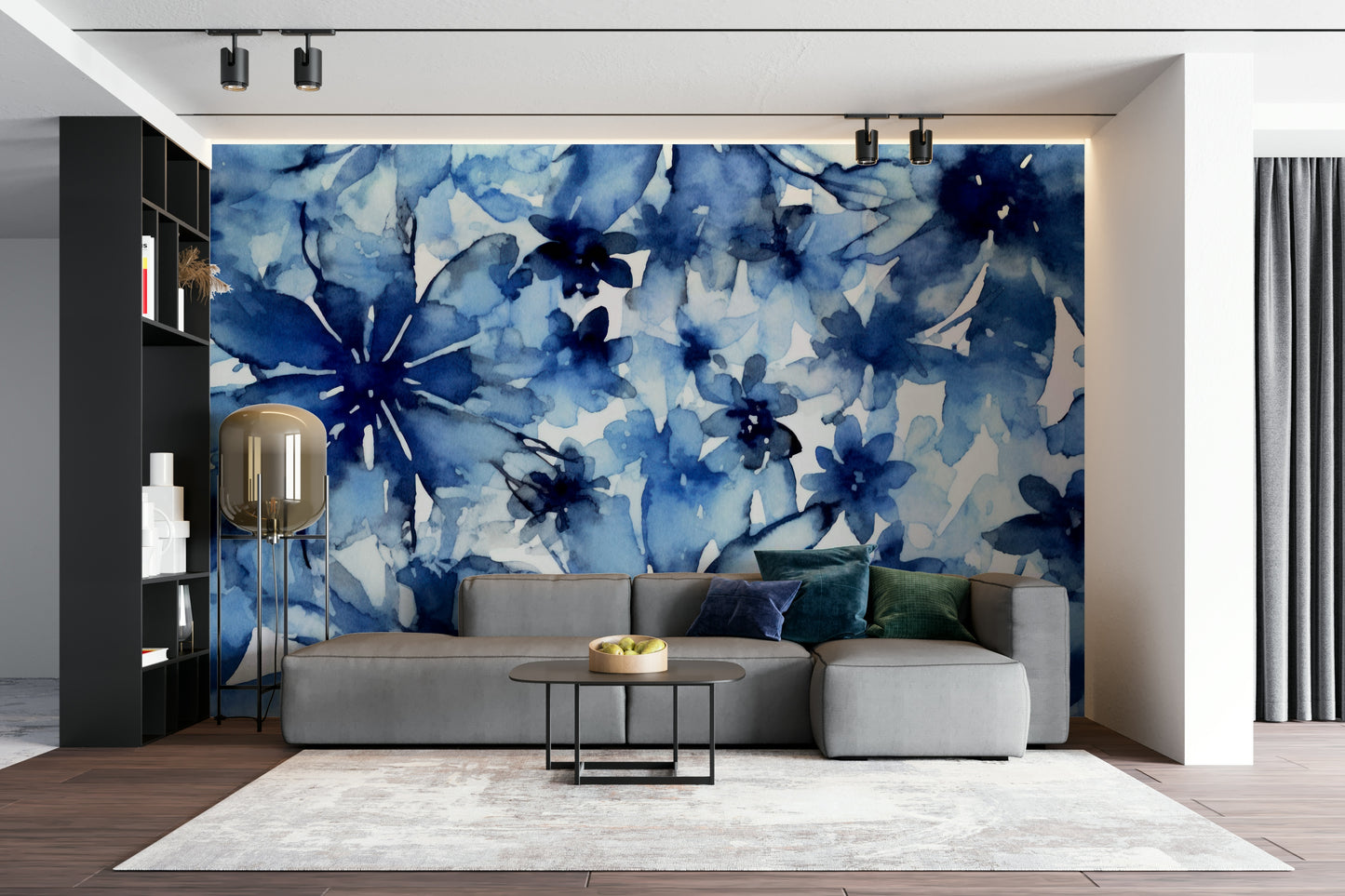 Calm blue wall mural

